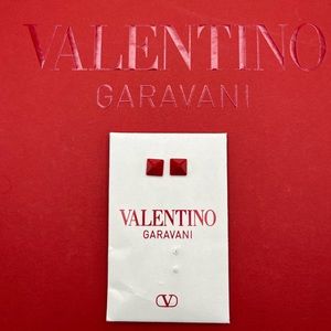 2 Valentino Garavani Rockstud Stud Replacements Red New w Original Envelope